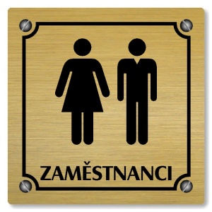 WC zaměstnanci, 80x80mm, zlatá, Kansas